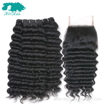 Factory price wholesale good quality raw cuticle aligned weave hair extension deep wave,100% virgin human hair